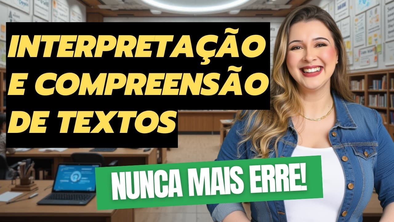 Thumbnail: INTERPRETAÇÃO E COMPREENSÃO DE TEXTOS (RESOLUÇÃO DE EXERCÍCIOS) - Professora Pamba