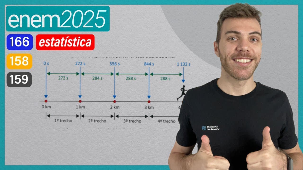 Thumbnail: ENEM 2025 - Pace é um termo usado por um corredor para denominar o seu ritmo médio em uma corrida.