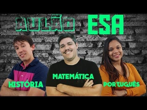 Thumbnail da aula: 🔰 Reta Final ESA🔰  AULÃO MATEMÁTICA - PORTUGUÊS - HISTÓRIA #3