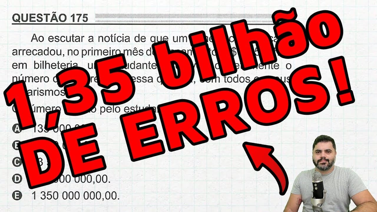 Thumbnail: 👀 ENEM 2022 175: A Questão de 1,35 BILHÃO DE ERROS de Matemática!