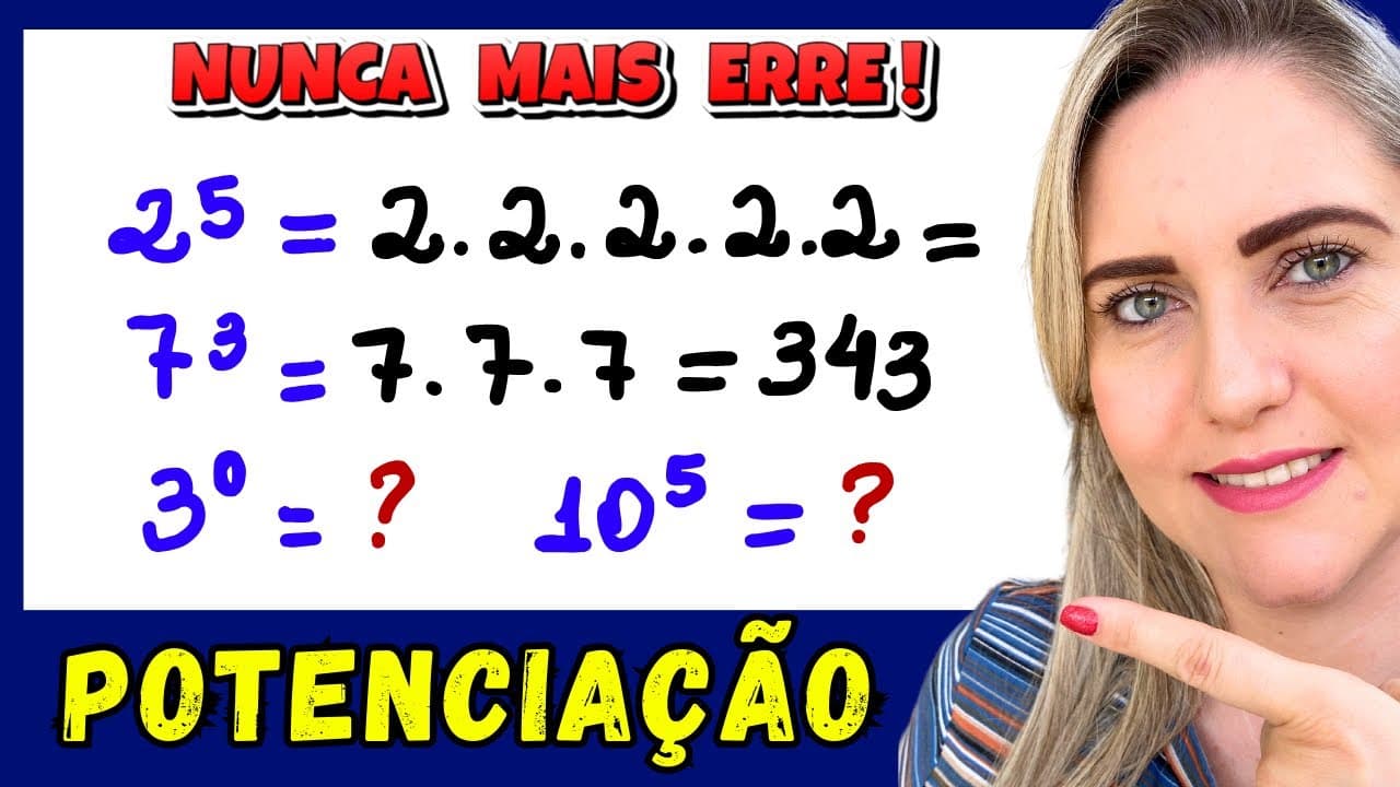 Thumbnail: COMO RESOLVER POTÊNCIA! EXPLICAÇÃO DO CONTEÚDO!