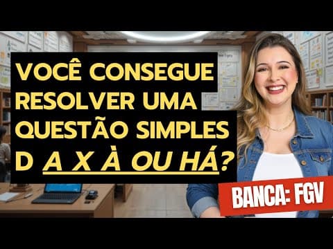Thumbnail da aula: Você está usando “A”, “À” ou “HÁ” errado? Descubra agora! - Professora Pamba