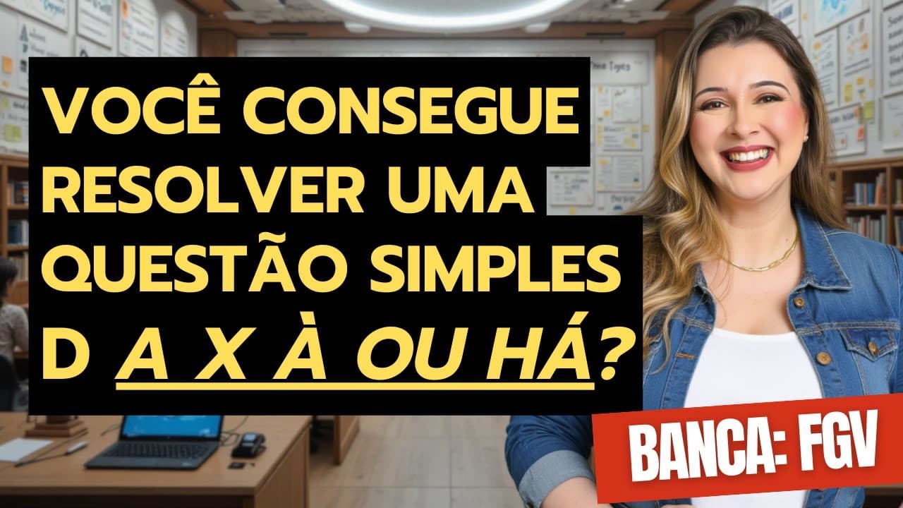 Thumbnail: Você está usando “A”, “À” ou “HÁ” errado? Descubra agora! - Professora Pamba