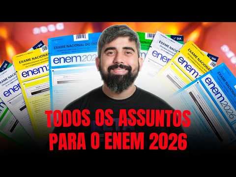 Thumbnail da aula: O QUE ESTUDAR PARA O ENEM 2026? (TODAS AS MATÉRIAS)