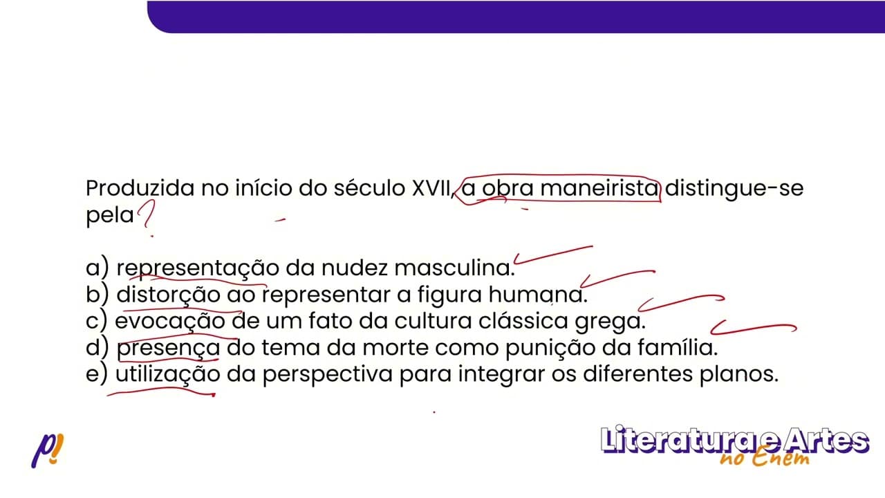 Thumbnail: ENEM 2022 - ERA COLONIAL | Produzida no início do século XVII, a obra maneirista...