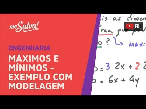 Thumbnail da aula: Me Salva! DER17 - Máximos e mínimos: exemplo com modelagem