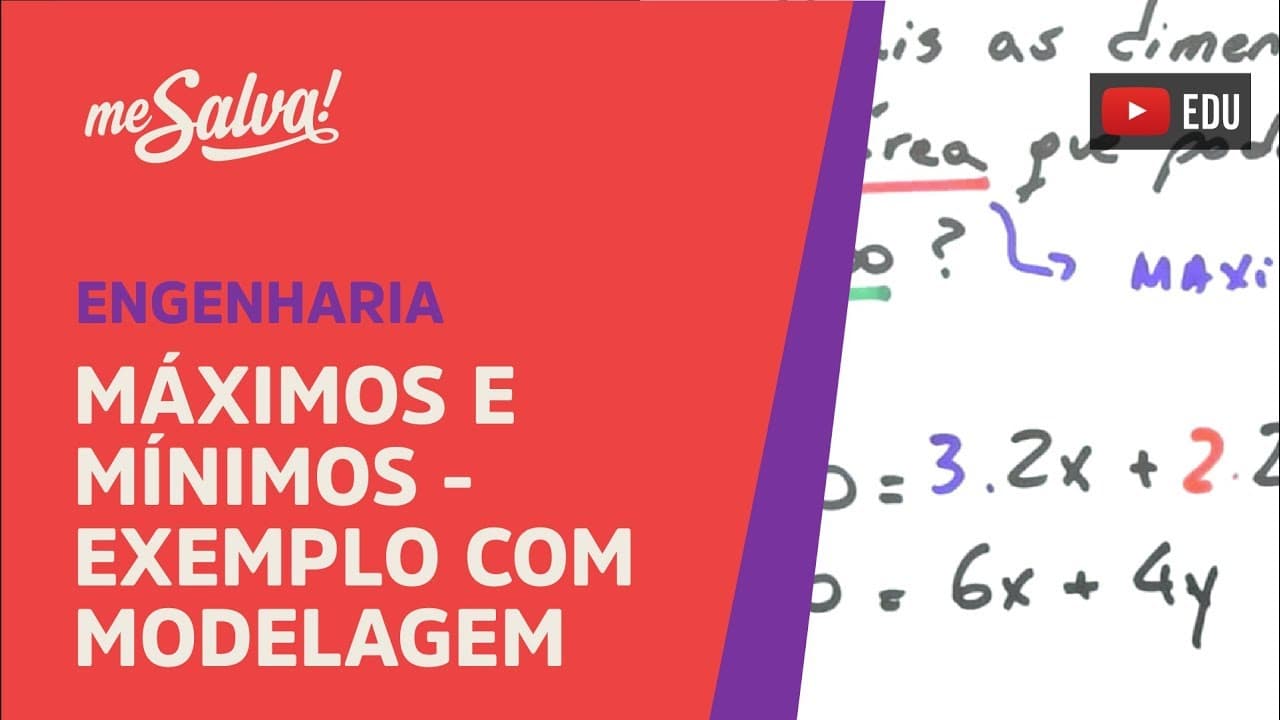 Thumbnail: Me Salva! DER17 - Máximos e mínimos: exemplo com modelagem