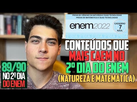 Thumbnail da aula: CONTEÚDOS QUE MAIS CAEM  no 2º DIA do ENEM (Matemática e Natureza)