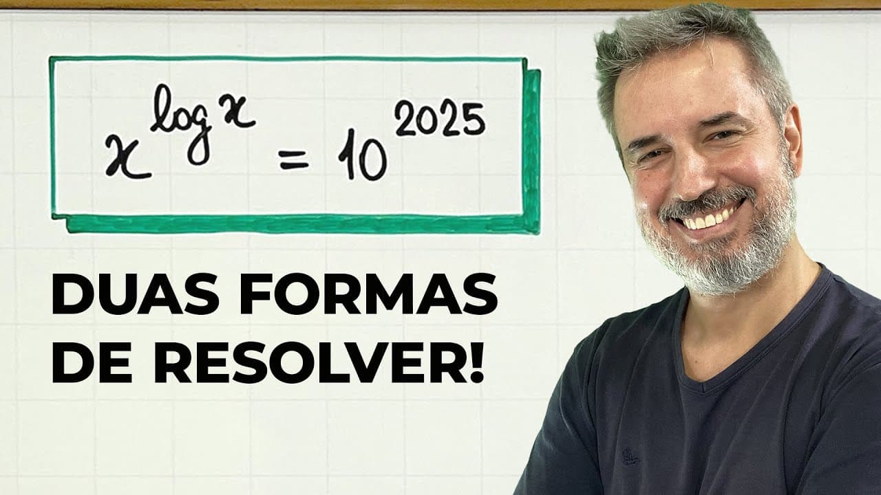 Thumbnail: x ˡᵒᵍ ˣ = 10 ²⁰²⁵ : DUAS FORMAS de resolver! 👊