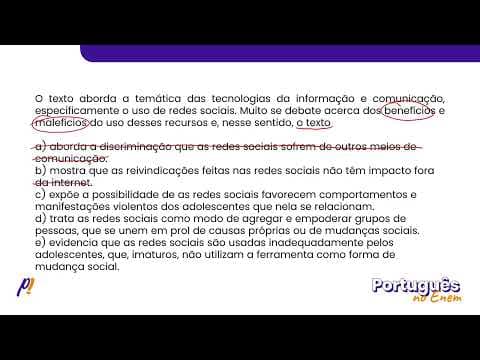 Thumbnail da aula: ENEM 2019 - ESTUDOS DO SENTIDO | Na semana passada, os alunos do colégio do meu filho se mobiliza...