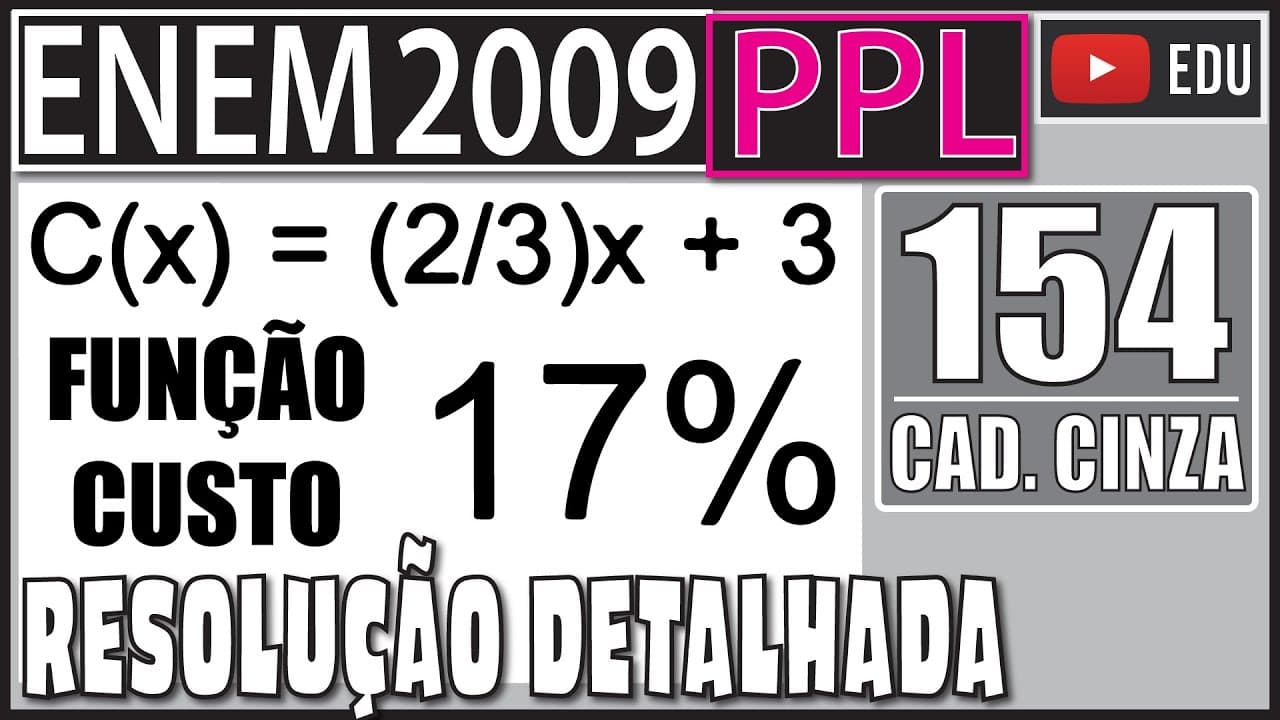 Thumbnail: [ENEM 2009 PPL] 154 📓 PORCENTAGEM Uma fábrica de cosméticos produz um creme cujo custo de produção