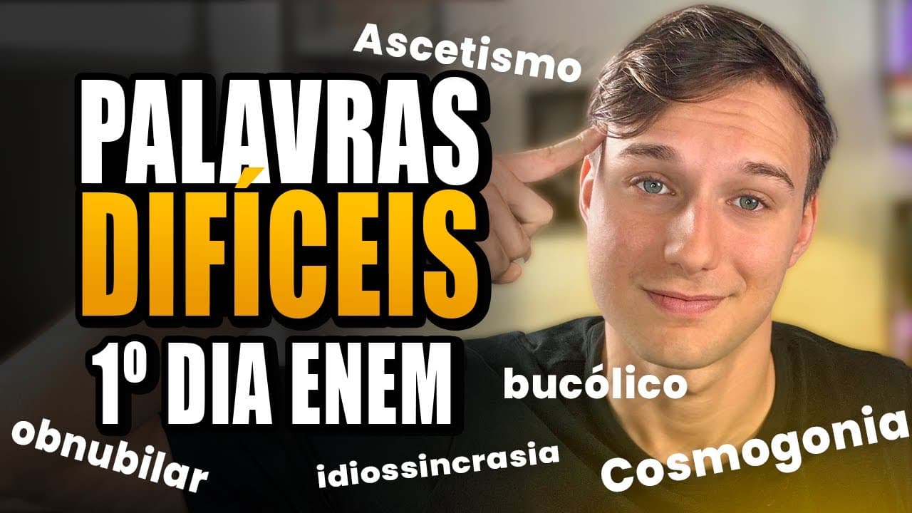 Thumbnail: PALAVRAS DIFÍCEIS que SEMPRE CAEM no ENEM! (não saber = ERRAR questões)