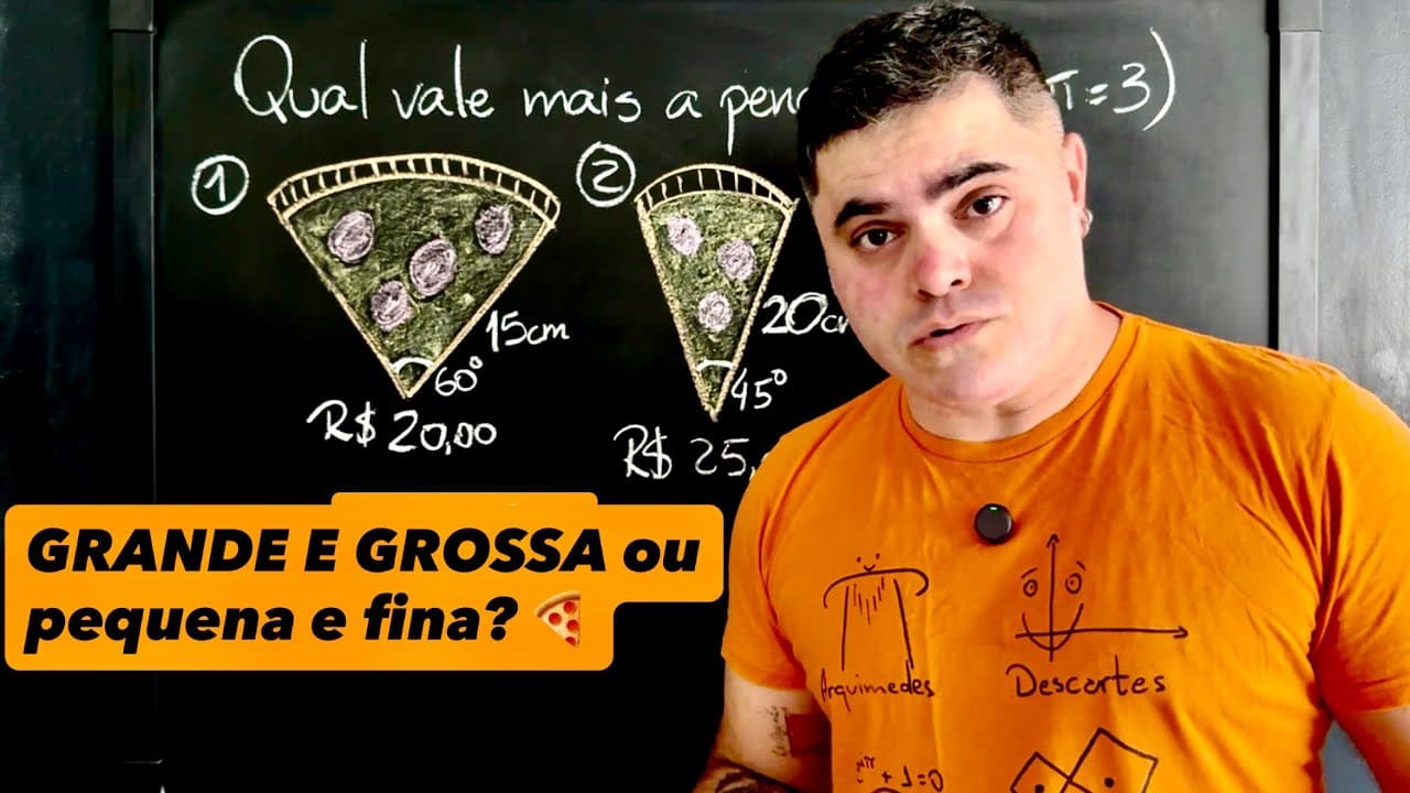 Thumbnail: 🍕 GRANDE E GROSSA ou pequena e fina? Qual PEDAÇO DE PIZZA vale mais a pena comprar?