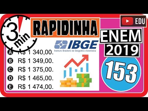 Thumbnail da aula: 🏃[ENEM 2019] 153 📘 PORCENTAGEM Segundo o Instituto Brasileiro de Geografia e Estatística (IBGE)