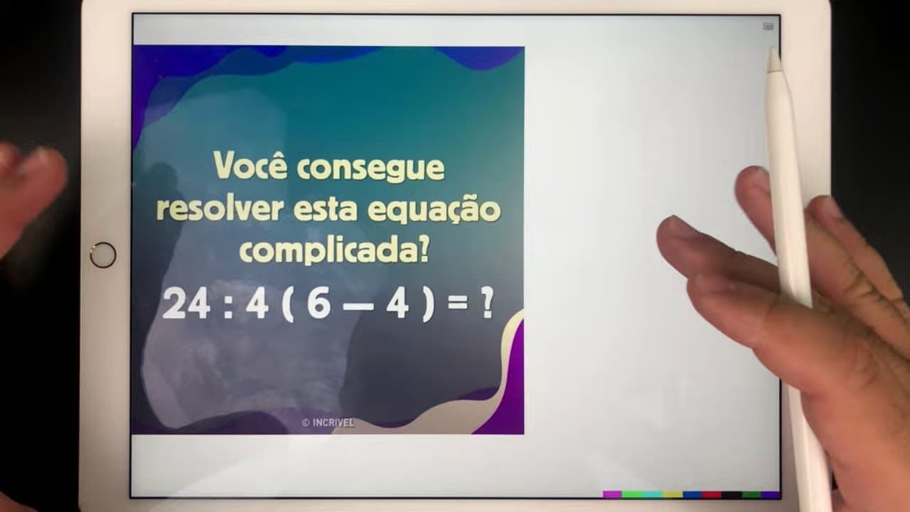 Thumbnail: 🤯 24:4(6-4) = ❓ Você consegue resolver essa equação complicada? EXPRESSÃO NUMÉRICA BUGANTE!