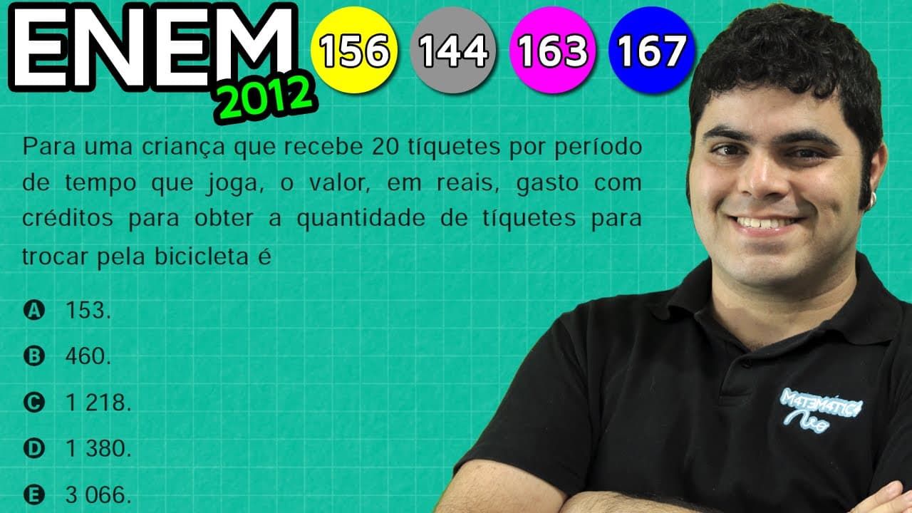Thumbnail: ENEM 2012 Matemática #32 - Operações Aritméticas Básicas e Tíquetes de Parque