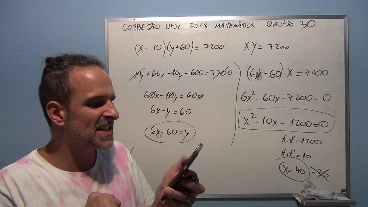 Thumbnail: Correção UFSC 2018 Matemática Questão 30