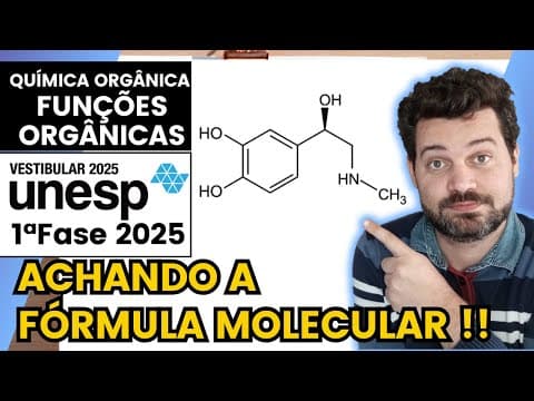 Thumbnail da aula: ✏️UNESP 2025 | Analise a fórmula que representa a estrutura molecular da adrenalina.