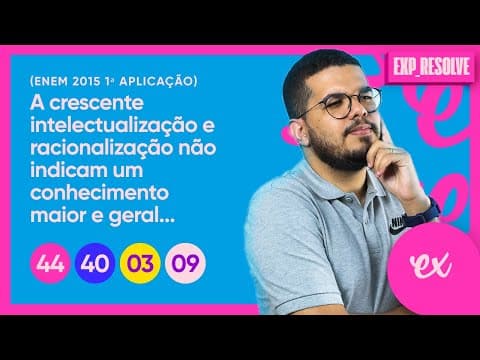 Thumbnail da aula: A CRESCENTE INTELECTUALIZAÇÃO E RACIONALIZAÇÃO (...) | INTRODUÇÃO À SOCIOLOGIA E TEÓRICOS CLÁSSICOS