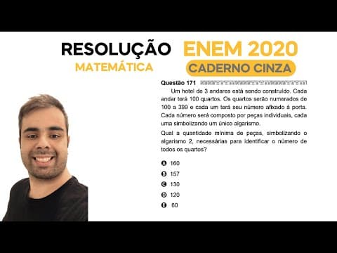 Thumbnail da aula: ENEM 2020 \ MATEMÁTICA - Questão 171, CADERNO CINZA – Um hotel de três andares está sendo construído