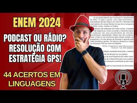Thumbnail da aula: ENEM 2024: Já ouvi gente falando que o podcast é o renascimento do rádio.