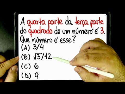 Thumbnail da aula: 🔥 QUARTA PARTE DA TERÇA PARTE DO QUADRADO DE UM NÚMERO! 😱 Você consegue DESBUGAR isso?