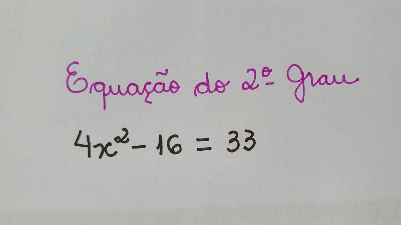 Thumbnail: 🔴 Equação do 2° Grau Incompleta do tipo ax² + c = 0   Professora Angela Matemática