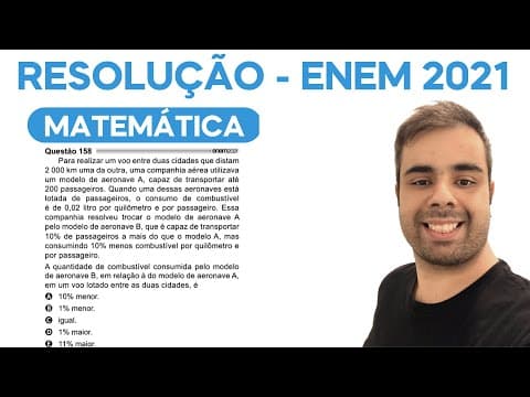 Thumbnail da aula: ENEM 2021 – Para realizar um voo entre duas cidades que distam 2000 km uma da outra, uma companhia