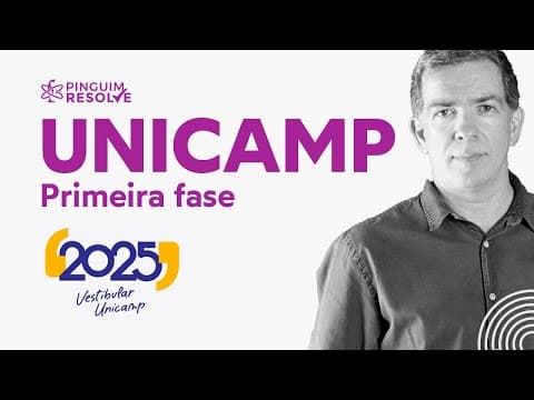 Thumbnail da aula: GABARITO UNICAMP 2025 Primeira Fase - Física Professor Pinguim