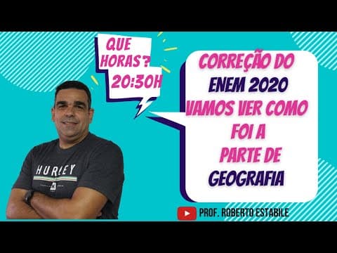 Thumbnail da aula: LIVE DE CORREÇÃO DO ENEM 2020 - QUESTÕES DE GEOGRAFIA