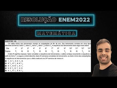 Thumbnail da aula: ENEM 2022 Um atleta iniciou seu treinamento visando as competições de fim de ano. Seu treinamento