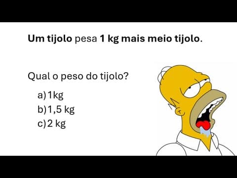 Thumbnail da aula: 🔢 Quanto Pesa o Tijolo? (Desafio Matemático com Lógica!)