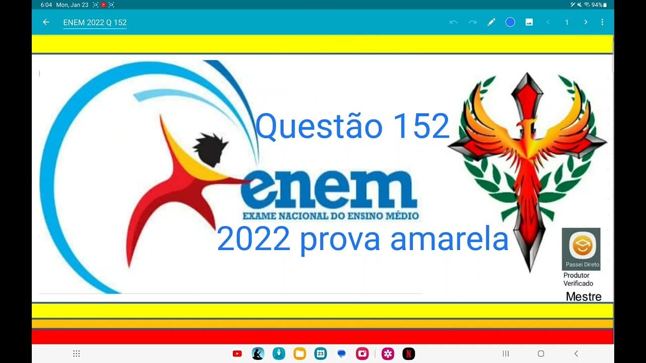 Thumbnail: ENEM 2022 questão 152, A World Series é a decisão do campeonato norte-americano de beisebol