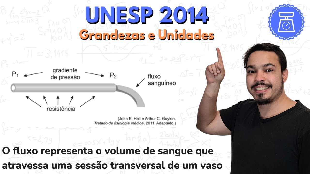 Thumbnail: UNESP 2014 - O fluxo representa o volume de sangue que atravessa uma sessão transversal de um vaso