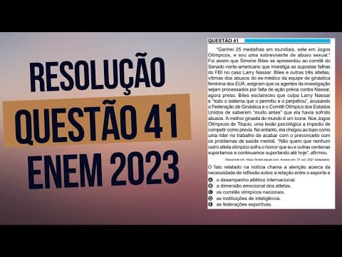 Thumbnail da aula: Resolução questão 41 (PROVA AZUL) | Linguagens ENEM 2023