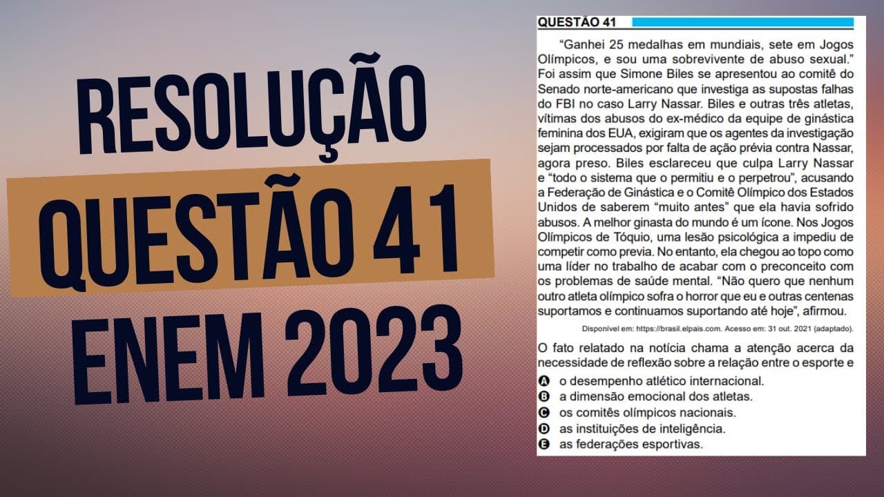 Thumbnail: Resolução questão 41 (PROVA AZUL) | Linguagens ENEM 2023