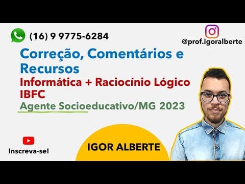Thumbnail da aula: Correção e Recursos Socioeducativo 2023 - Raciocínio Lógico e Informática