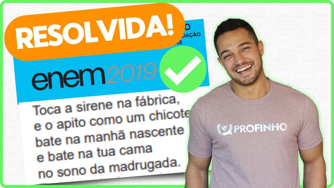 Thumbnail: [RESOLVIDA] Questão 44 do ENEM 2019 | Prova de Linguagens ENEM | Profinho