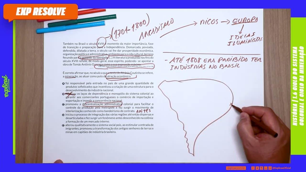 Thumbnail: TAMBÉM NO BRASIL O SÉCULO XVIII É | BRASIL COLÔNIA - CRISE DO SISTEMA COLONIAL E CICLO DA MINERAÇÃO
