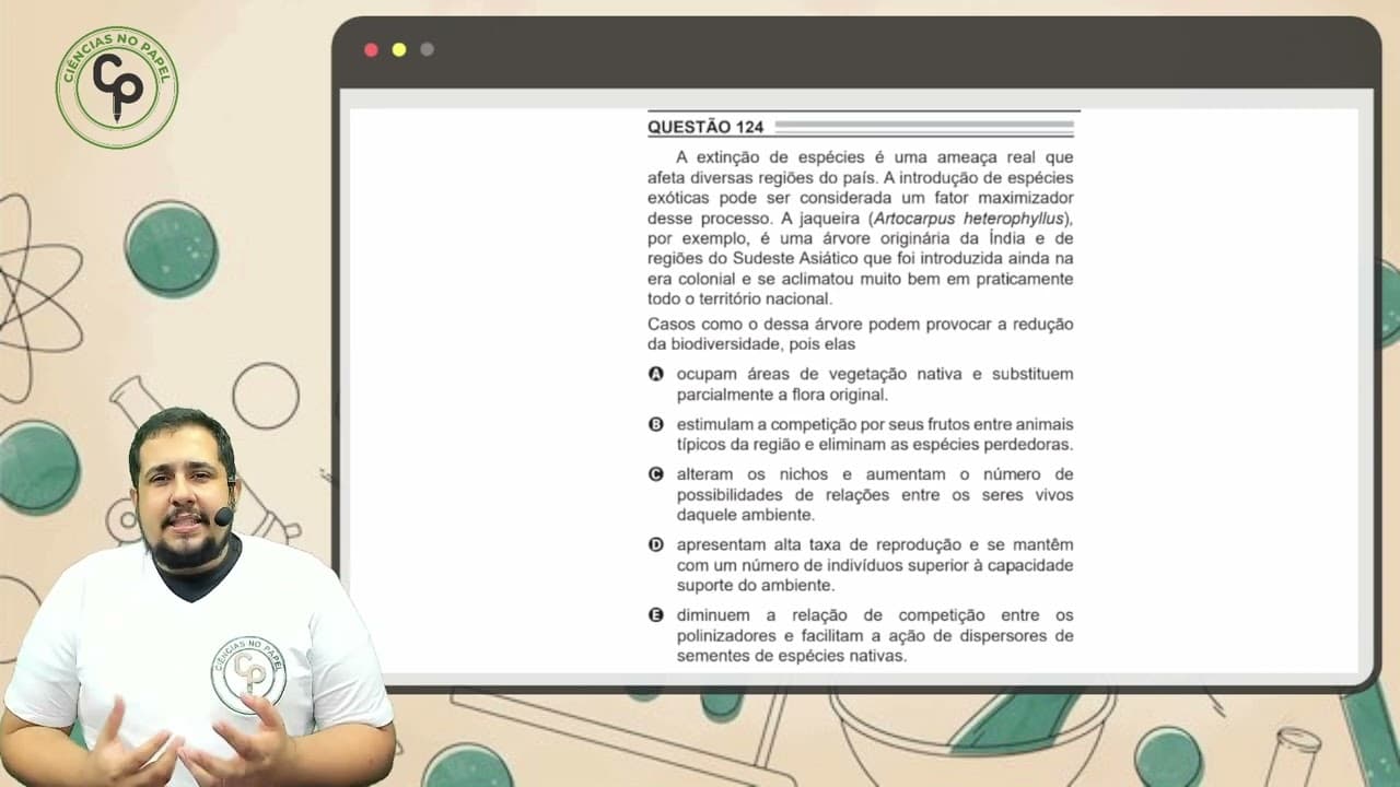Thumbnail: ENEM 2022 - A extinção de espécies é uma ameaça real que afeta diversas regiões do país