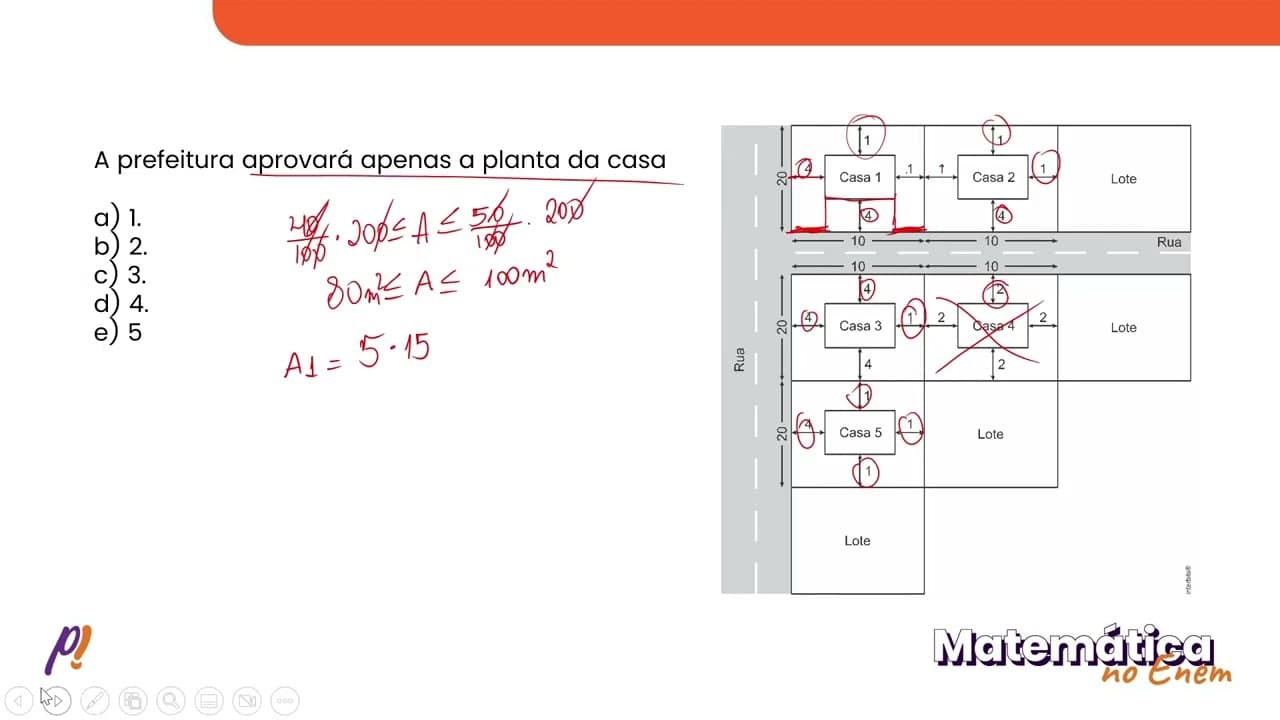 Thumbnail: ENEM 2020 - GEOMETRIA PLANA | A lei municipal para a edificação de casas em lotes de uma cidade...