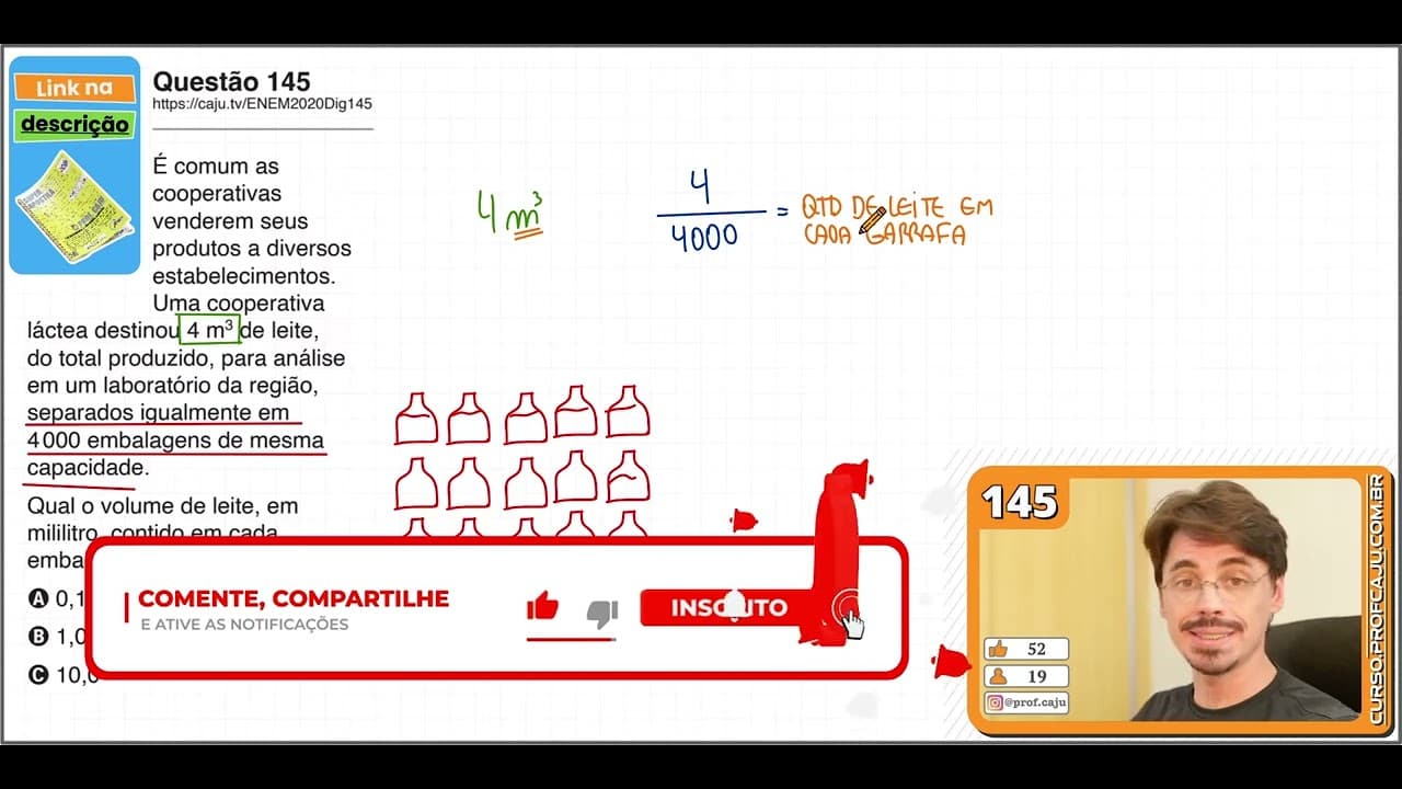 Thumbnail: [ENEM 2020 DIG] 145 📘 DIVISÃO É comum as cooperativas venderem seus produtos a diversos