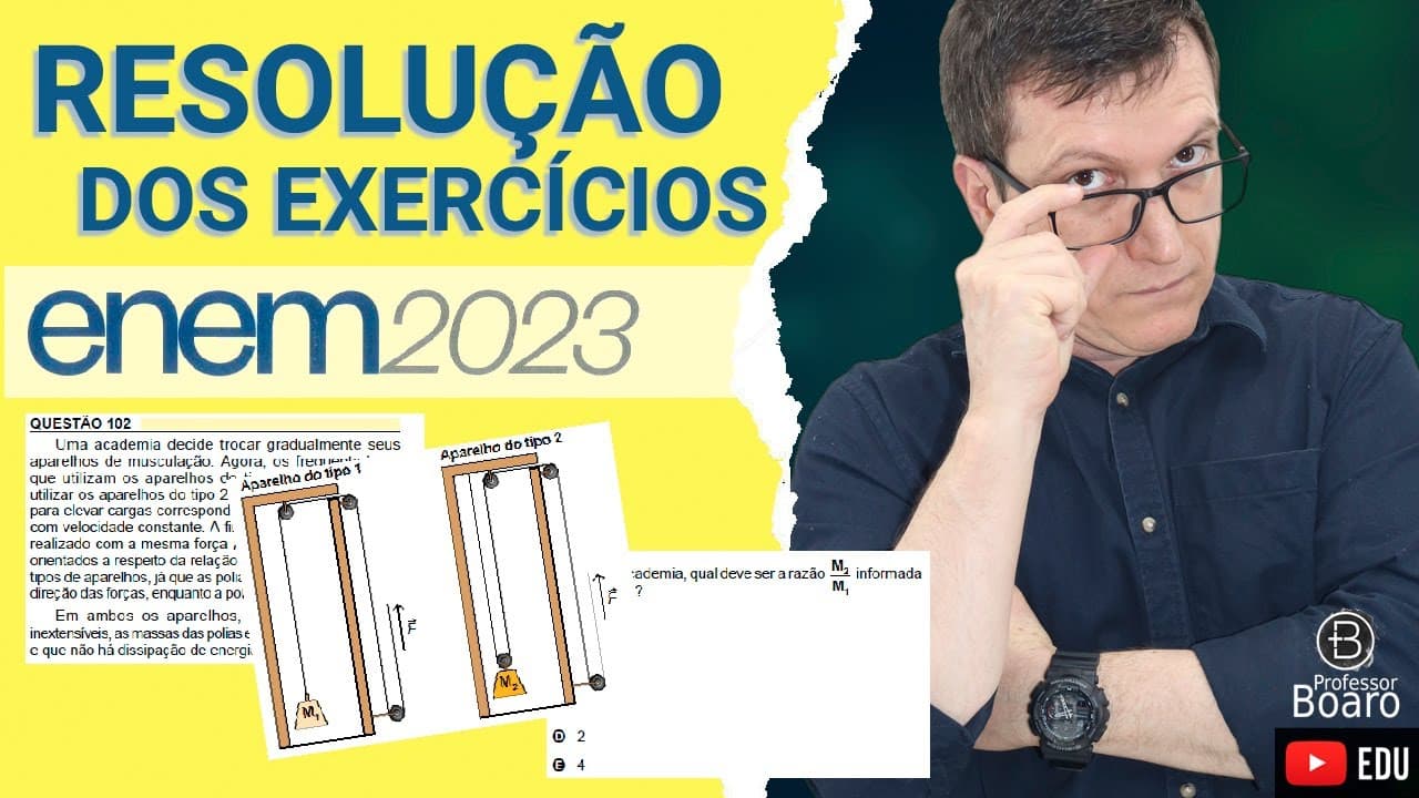 Thumbnail: ENEM 2023 - RESOLUÇÃO dos EXERCÍCIOS - (ENEM 2023 - 102 - Caderno AMARELO) Uma academia decide troca