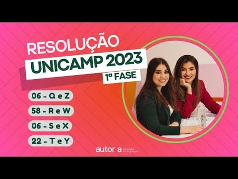Thumbnail da aula: Resolução UNICAMP 2023 (1ª fase) - Autoria Linguagem - Questão 06 | Linguagens, prova Q e Z
