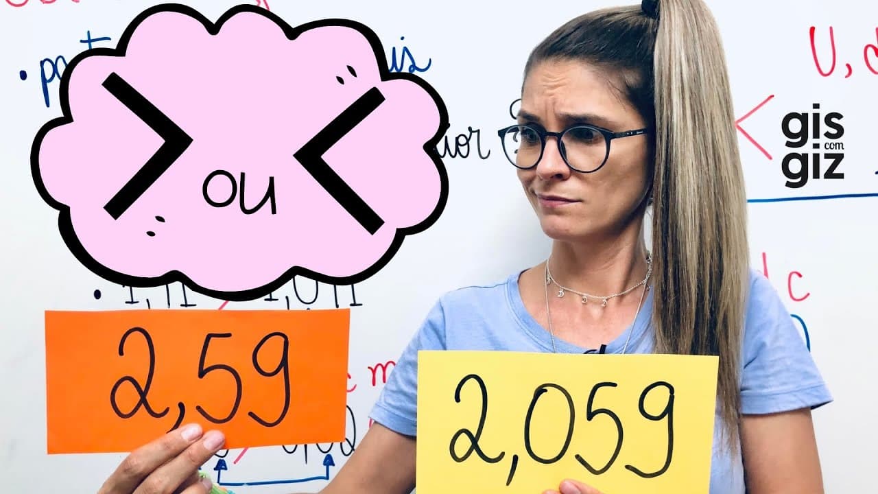 Thumbnail: COMPARAÇÃO DE NÚMEROS DECIMAIS | NÚMEROS DECIMAIS 5 ano | Prof. Gis/