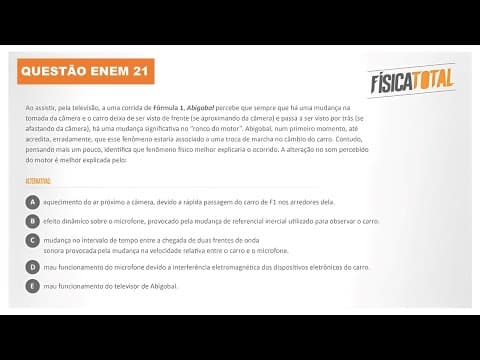 Thumbnail da aula: Lista ENEM Questão 21 Efeito Doppler | Fórmula 1