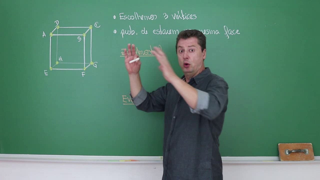 Thumbnail: EXERCÍCIO - Probabilidade de 3 vértices estarem na mesma face de um cubo