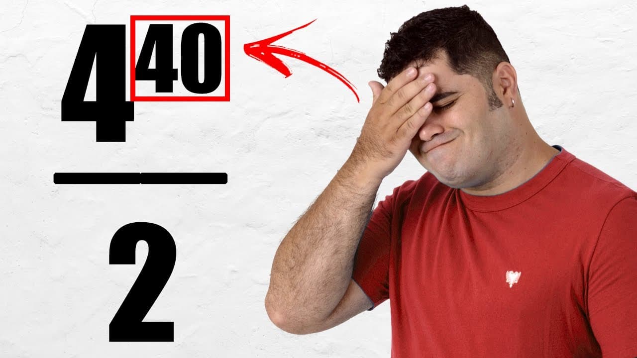 Thumbnail: 💥 QUAL É A METADE DE 4⁴⁰? A Maioria BUGA Nesse Desafio de Potenciação!