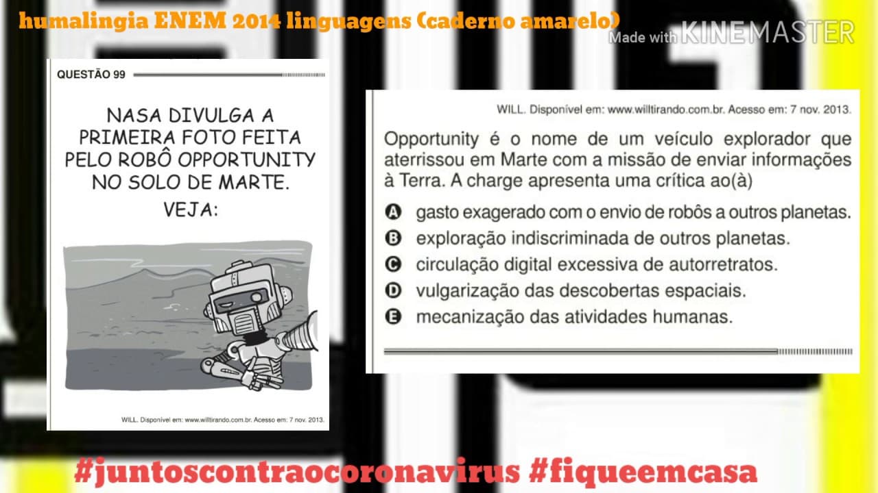 Thumbnail: Enem 2014 questão 99 caderno amarelo linguagens