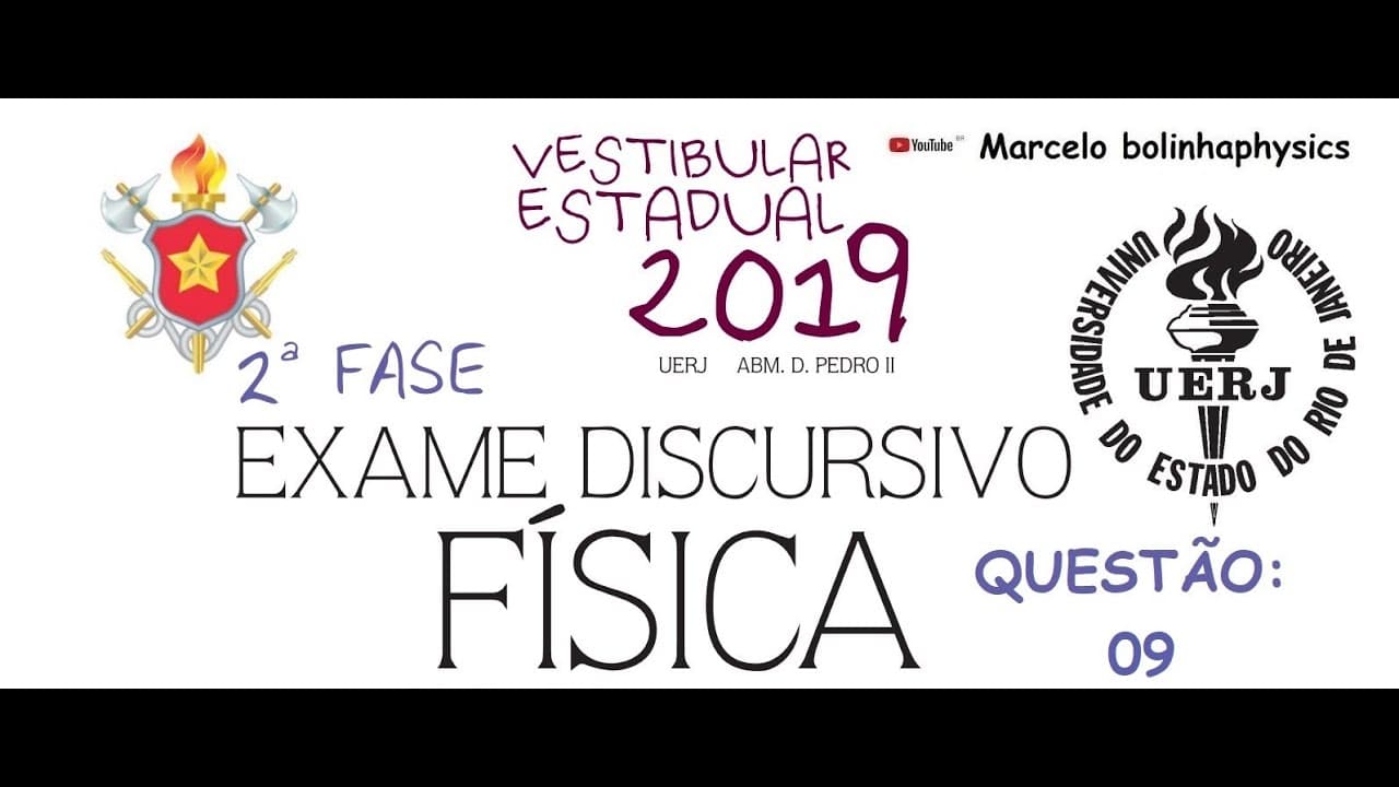 Thumbnail: Resolução da prova de FÍSICA – 2°FASE - EXAME DISCURSIVO– UERJ 2019. Questão 09.